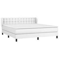 vidaXL atsperu gulta ar matraci, balta, 180x200 cm, mākslīgā āda цена и информация | Кровати | 220.lv