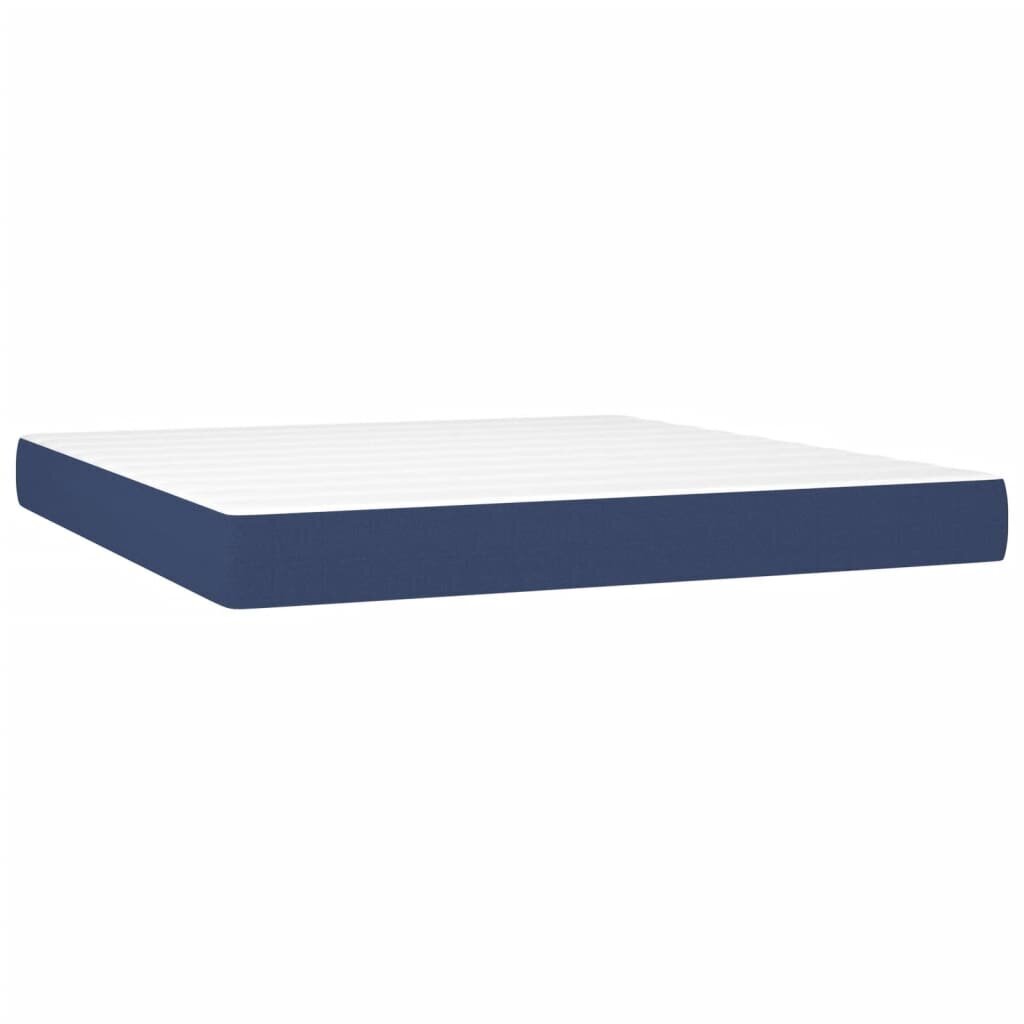vidaXL atsperu gulta ar matraci, zils, 180x200 cm, audums cena un informācija | Gultas | 220.lv