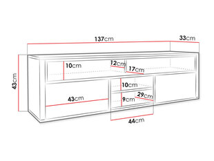 Telekalaud TEHERAN-dąb wotan цена и информация | Тумбы под телевизор | 220.lv