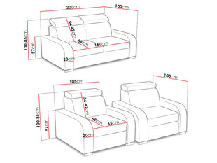 Комплект мягкой мебели ЛОСАР 3 + 1 + 1-Crown 18 цена и информация | Комплекты мягкой мебели | 220.lv