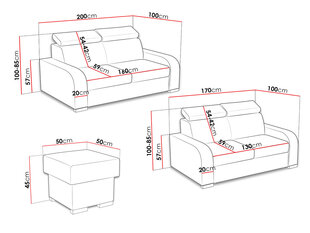 Комплект мягкой мебели ЛОСАР 3 + 2 + tumba-Crown 18 цена и информация | Комплекты мягкой мебели | 220.lv