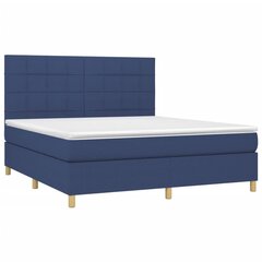 vidaXL atsperu gulta ar matraci, zils, 180x200 cm, audums цена и информация | Кровати | 220.lv