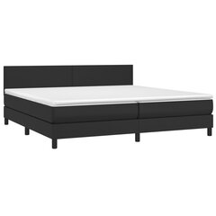vidaXL atsperu gulta ar matraci, melna, 200x200 cm, mākslīgā āda cena un informācija | Gultas | 220.lv