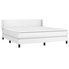 vidaXL atsperu gulta ar matraci, balta, 180x200 cm, mākslīgā āda цена и информация | Кровати | 220.lv