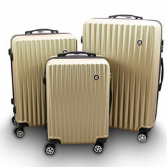 прочный комплект чемоданов черный xl+l+m прочный чемодан abs цена и информация | Чемоданы, дорожные сумки | 220.lv