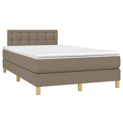 vidaXL atsperu gulta ar matraci, LED, pelēkbrūns audums, 120x200 cm цена и информация | Кровати | 220.lv