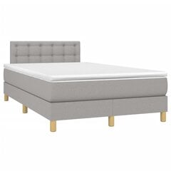 vidaXL atsperu gulta ar matraci, LED, gaiši pelēks audums, 120x200 cm цена и информация | Кровати | 220.lv