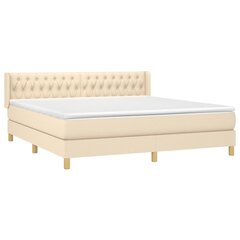 vidaXL atsperu gulta ar matraci, krēmkrāsas, 180x200 cm, audums цена и информация | Кровати | 220.lv