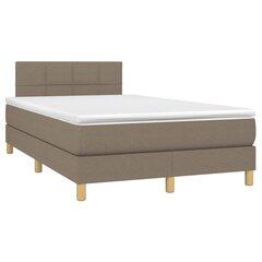 vidaXL atsperu gulta ar matraci, LED, pelēkbrūns audums, 120x200 cm цена и информация | Кровати | 220.lv