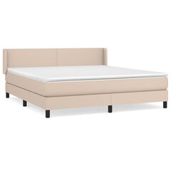 vidaXL atsperu gulta ar matraci, kapučīno, 180x200 cm, mākslīgā āda цена и информация | Кровати | 220.lv