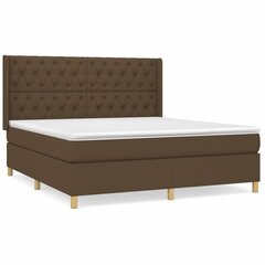 vidaXL atsperu gulta ar matraci, tumši brūns, 160x200 cm, audums цена и информация | Кровати | 220.lv