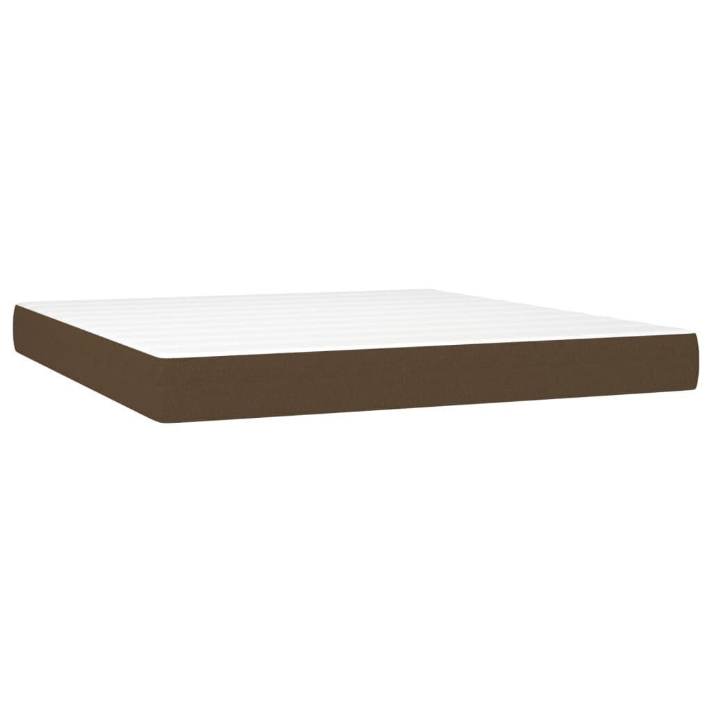 vidaXL atsperu gulta ar matraci, tumši brūns, 180x200 cm, audums цена и информация | Gultas | 220.lv