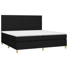 vidaXL atsperu gulta ar matraci, LED, melns audums, 200x200 cm цена и информация | Кровати | 220.lv