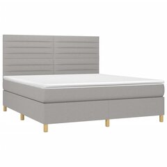 vidaXL atsperu gulta ar matraci, LED, gaiši pelēks audums, 160x200 cm цена и информация | Кровати | 220.lv