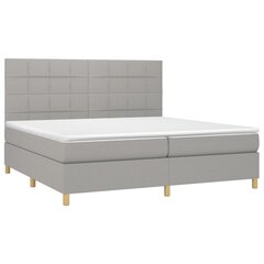 vidaXL atsperu gulta ar matraci, LED, gaiši pelēka audums, 200x200 cm цена и информация | Кровати | 220.lv