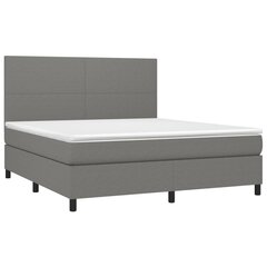 vidaXL atsperu gulta ar matraci, LED, tumši pelēks audums, 180x200 cm цена и информация | Кровати | 220.lv