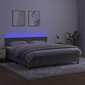 vidaXL atsperu gulta ar matraci, LED, gaiši pelēks samts, 160x200 cm цена и информация | Gultas | 220.lv
