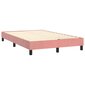 vidaXL atsperu gulta ar matraci, LED, rozā samts, 120x200 cm cena un informācija | Gultas | 220.lv