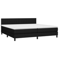 vidaXL atsperu gulta ar matraci, LED, melns audums, 200x200 cm cena un informācija | Gultas | 220.lv