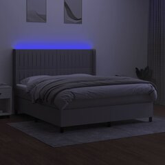vidaXL atsperu gulta ar matraci, LED, gaiši pelēks audums, 160x200 cm cena un informācija | Gultas | 220.lv