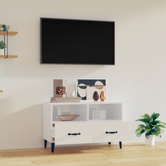 vidaXL TV skapītis, spīdīgi balts, 80x36x50 cm, inženierijas koks цена и информация | Тумбы под телевизор | 220.lv