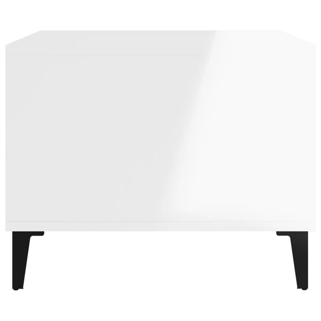 vidaXL kafijas galdiņš, spīdīgi balts, 60x50x40 cm, inženierijas koks cena un informācija | Žurnālgaldiņi | 220.lv