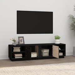 vidaXL TV skapītis, melns, 156x40x40 cm, priedes masīvkoks cena un informācija | TV galdiņi | 220.lv