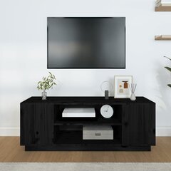 vidaXL TV skapītis, melns, 110x35x40,5 cm, priedes masīvkoks cena un informācija | TV galdiņi | 220.lv