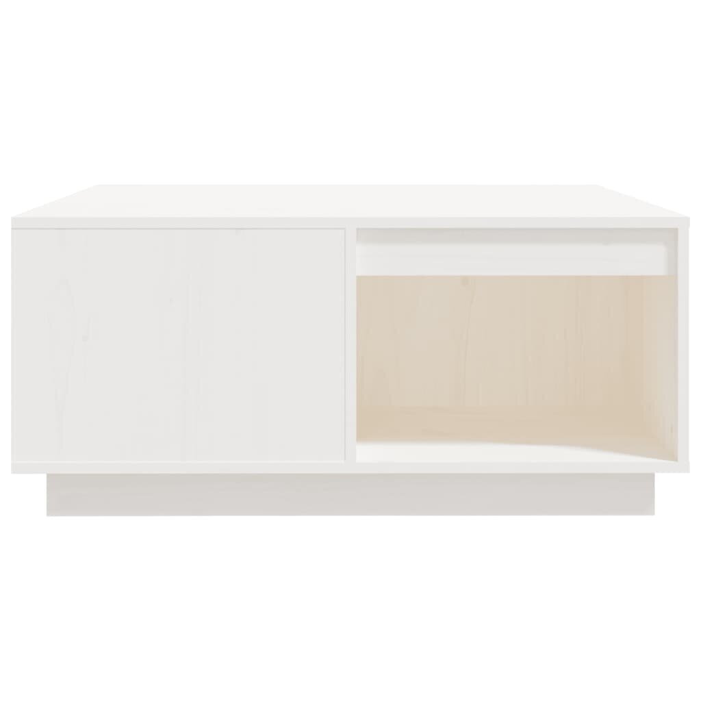 Kafijas galdiņš, balts, 80x81x36,5cm, priedes masīvkoks cena un informācija | Žurnālgaldiņi | 220.lv