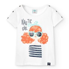 Boboli bērnu t-krekls 446059*1100, balts 8445470208952 цена и информация | Рубашки для девочек | 220.lv