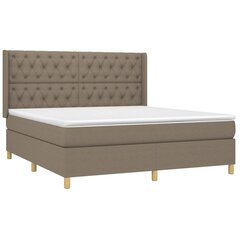 vidaXL atsperu gulta ar matraci, LED, pelēkbrūns audums, 160x200 cm цена и информация | Кровати | 220.lv