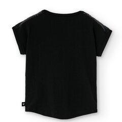 Boboli bērnu t-krekls 726498*890, melns 8445470203001 cena un informācija | Krekli, bodiji, blūzes meitenēm | 220.lv