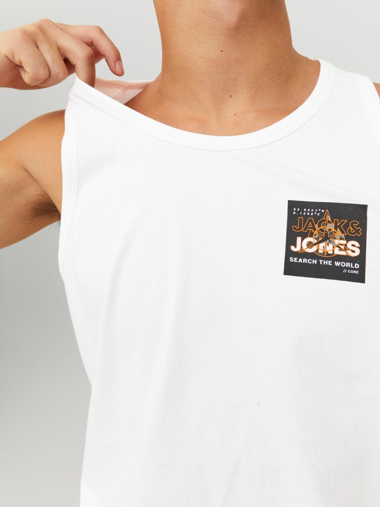 Jack & Jones vīriešu T-krekls 12228394*03, balts 5715370762421 cena un informācija | Vīriešu T-krekli | 220.lv