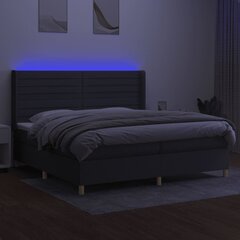 vidaXL atsperu gulta ar matraci, LED, tumši pelēka audums, 200x200 cm цена и информация | Кровати | 220.lv