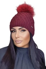 Kamea sieviešu cepure SHAKTI*02, bordo 5903246747140 cena un informācija | Sieviešu cepures | 220.lv
