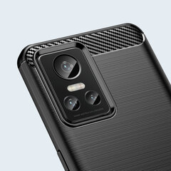 Carbon Case piemērots Realme GT Neo 3, melns cena un informācija | Telefonu vāciņi, maciņi | 220.lv