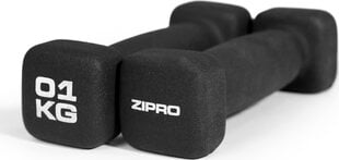 Гантели Zipro 2x 1 кг, черного цвета цена и информация | Гантели, штанги, гири | 220.lv