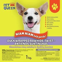 DUCK WRAPPED RAWHIDE TWIST 1kg - pīļu rullīši NIAM NIAM. Kārums visu šķirņu un izmēru suņiem cena un informācija | Gardumi suņiem | 220.lv