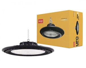 LED светильник для складов и производств 200W / LED HIGHBAY / LED UFO 200W OLLO Premium+ / UGR15 / 28000lm / 4000K / IP65 / IK08 / цена и информация | Монтируемые светильники, светодиодные панели | 220.lv