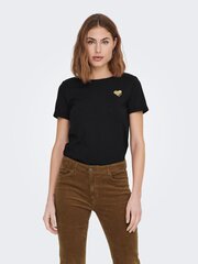 Женская футболка Only, 15244714*01, черный цвет, 5715113457225 цена и информация | Женские футболки | 220.lv