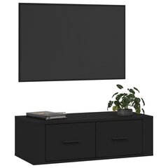 Piekarināms TV skapis, melns, 80x36x25cm, koka цена и информация | Тумбы под телевизор | 220.lv