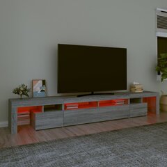 vidaXL TV skapītis ar LED lampiņām, pelēka ozola krāsa, 260x36,5x40 cm cena un informācija | TV galdiņi | 220.lv