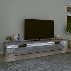 vidaXL TV skapītis ar LED lampiņām, pelēka ozola krāsa, 260x36,5x40 cm цена и информация | Тумбы под телевизор | 220.lv