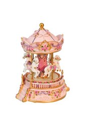 Muzikālā apdare - karuselis, rozā, 15 cm cena un informācija | Ziemassvētku dekorācijas | 220.lv