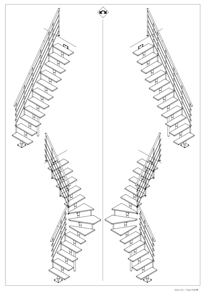 Moduļu kāpnes BOSTON DOLLE Antracite, 1/4 pagrieziena. Komplektā augstums 228-300 cm cena un informācija | Kāpnes | 220.lv