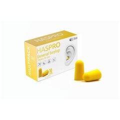 Haspro mīksti ausu aizbāžņi, 10pāri (38dB), dzeltens цена и информация | Защита лица и головы | 220.lv