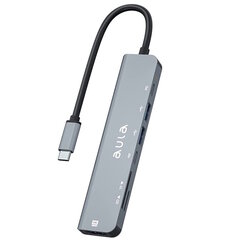 Hub адаптер USB-C Aula UC-902 7в1 на hdmi 4K 60Hz / SD / PD заряд / USB-C / Micro SD / 2x USB цена и информация | Адаптеры и USB разветвители | 220.lv