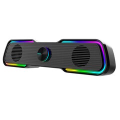 Aula N-169B-BT 2in1 Bezvadu Bluetooth TV Soundbar / PC Poratīvā 2.0 10W Skaļrunis 3.5mm + USB RGB Melns cena un informācija | Skaļruņi | 220.lv