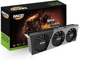 Inno3D GeForce RTX 4070 Ti X3 OC (N407T3-126XX-186148N) цена и информация | Видеокарты (GPU) | 220.lv