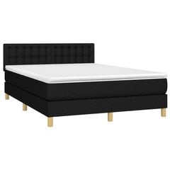 vidaXL atsperu gulta ar matraci, LED, melns audums, 140x200 cm цена и информация | Кровати | 220.lv